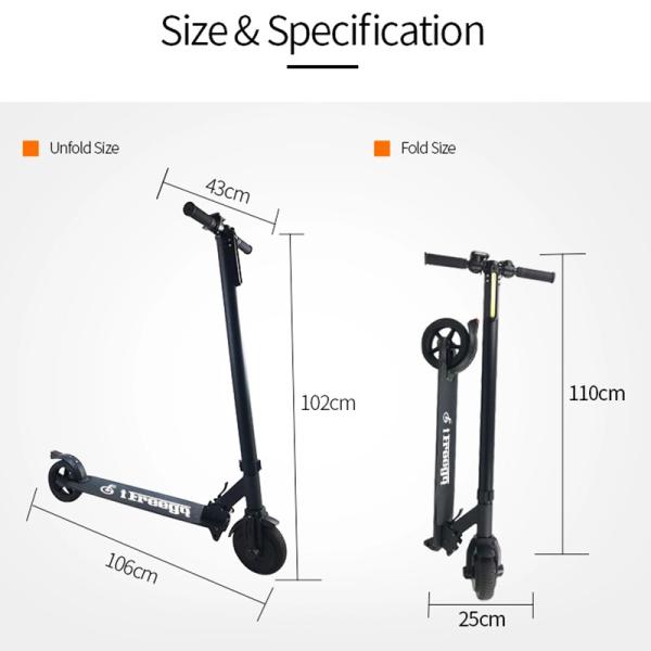 Foldable Powerful Electric Scooter LED Headlight Light Strip 25km/H Max Speed
