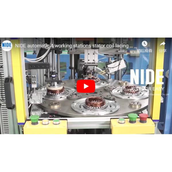Машина шнурка провода статора электрического двигателя 4 станций/голубая машина Lacer катушки