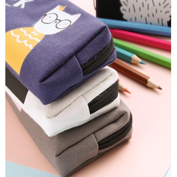 Customized Logo Acceptable Fashion Cartoon Canvas Pen Bag for Junior High School Pupils