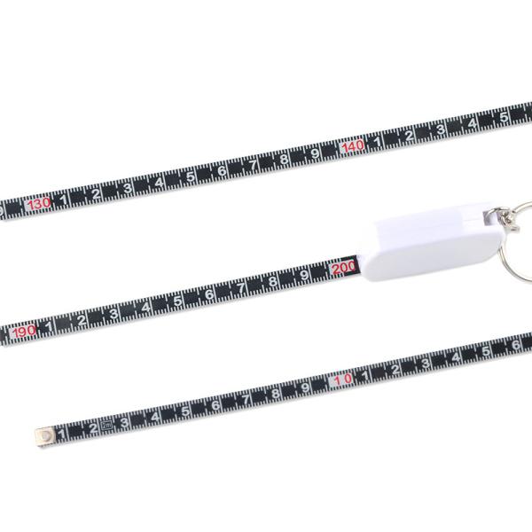 ferramenta essencial acessível de medição da fita do corpo de 2m Mini Keyring Black Steel Gift relativa à promoção