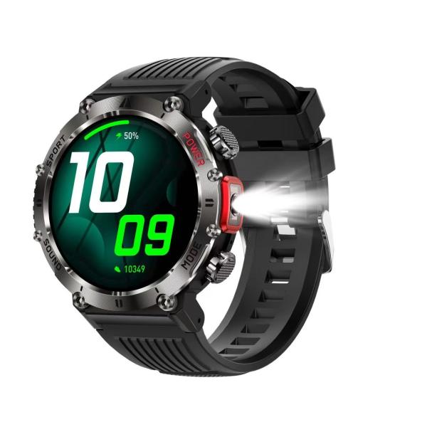 1.43 pulgadas de forma redonda reloj inteligente cargador inalámbrico de grabación de la frecuencia cardíaca a prueba de agua