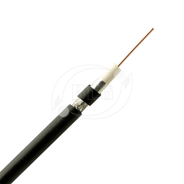 Braiding Shield RG6 Coaxial Cable / Black Low Loss Microwave Coaxial Cable