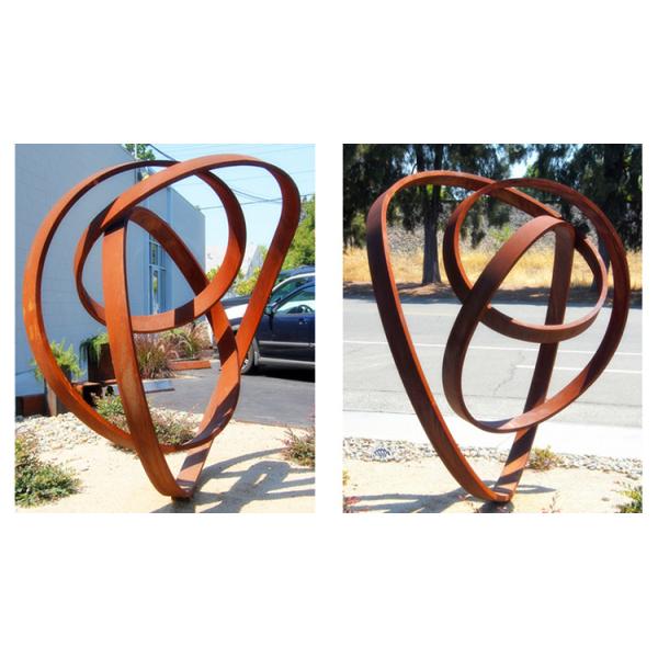 OEM Weathering Steel Lawn Sculptures Metal Rusty Metal Yard Sculptures Outdoor