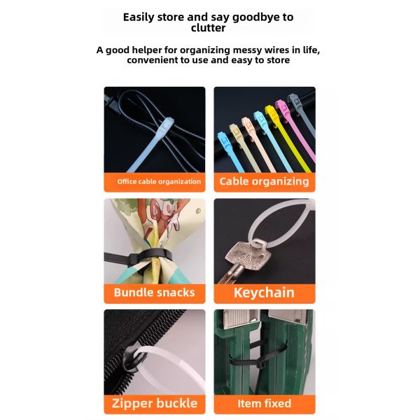 Strong Nylon 66 Cable Ties Self-Locking Plastic Strap Strangler in Black & White 100mm to 400mm Length Options