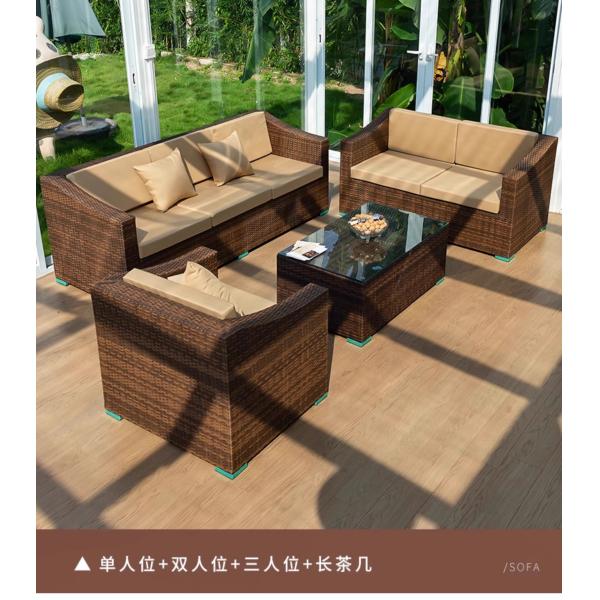 Canapé d'extérieur en osier, jardin, imperméable et résistant au soleil, ensemble de chaises en rotin, meubles de terrasse en rotin