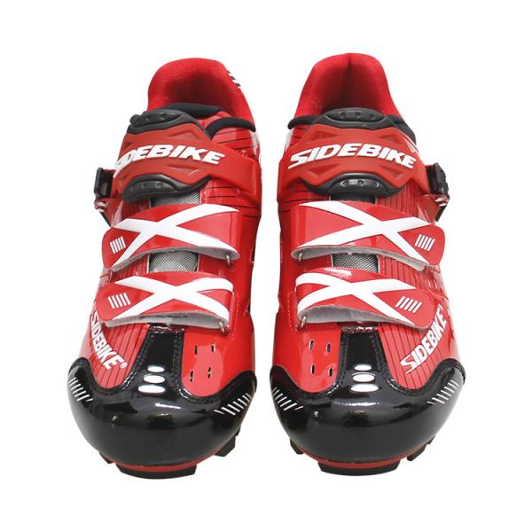 Custom Waterproof Cycling Footwear , Waterproof Flat MTB Shoes Red Color