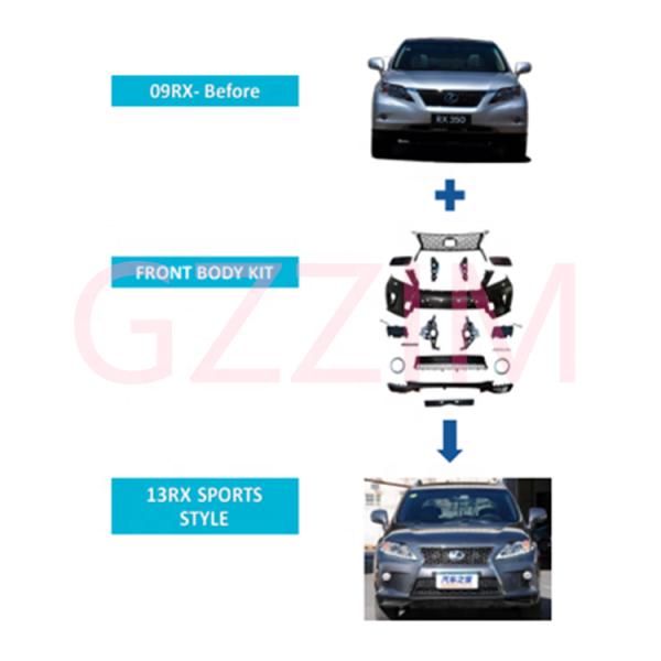 Lexus RX 2009 Atualização para 2013 Auto Parts Sport Style Kit de carroceria frontal