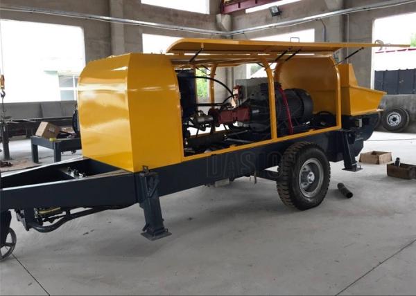 Electric Motor Trailer Concrete Pump , Industrial Peristaltic Concrete Squeeze Pump