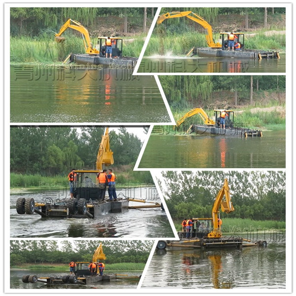 Desilting Amphibious Dredger 56kw with Hydraulic Control Self Propelled