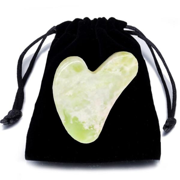 Green Jade Guasha Stone Facial Neck Body Massage Scraping Tool for Face and Body Logo