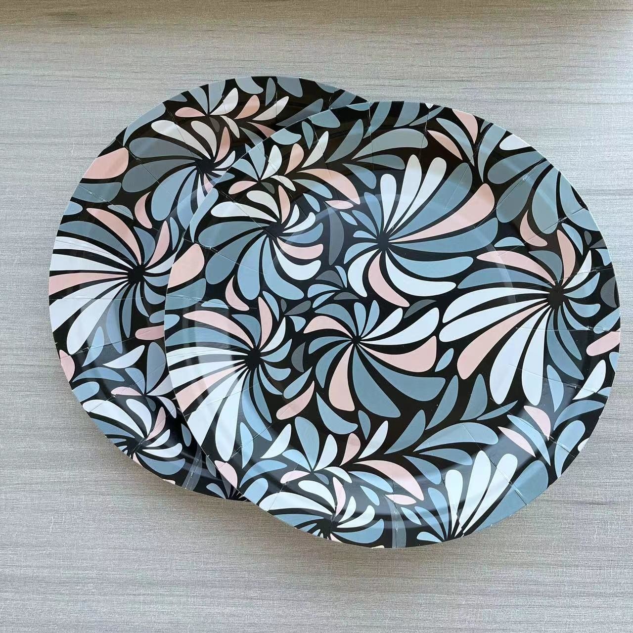 Paper Plate and Plate 9inch Round Disposable Plate 300GSM Eco-Friendly Customizable