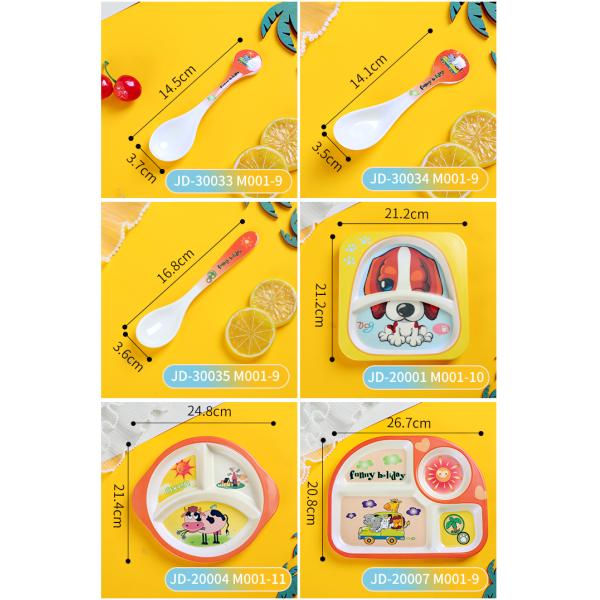 Cute Cartoon Children'S Melamine Dinnerware Set Plate Bowl And Cup BPA Free