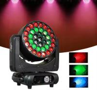 Iluminação DJ de alta potência 37x15W RGBW 4in1 zoom wash led luz de cabeça móvel