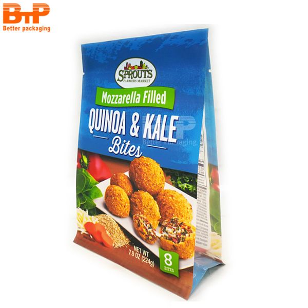 Custom Printing 224g/500g/1kg Rice Food Kraft Paper Packaging Bags Zipper Flat Bottom Pouch with Window