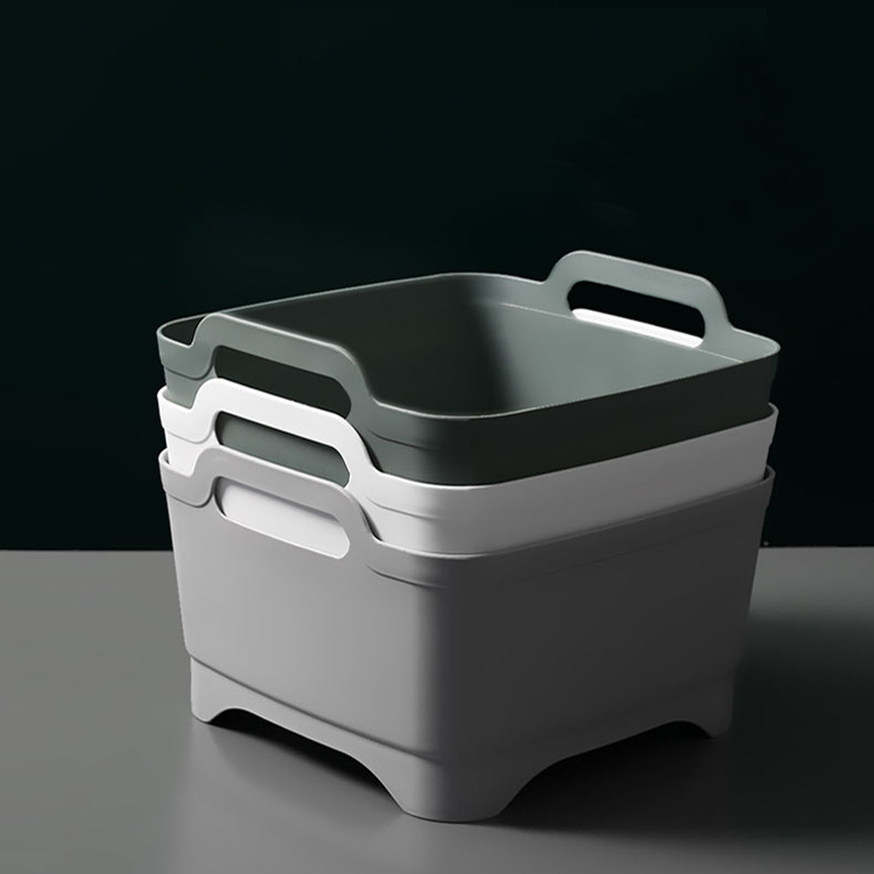 Multi-Functional PP Kitchen Washing Basket Fruit & Vegetable Storage Basin with Drain for Home Use