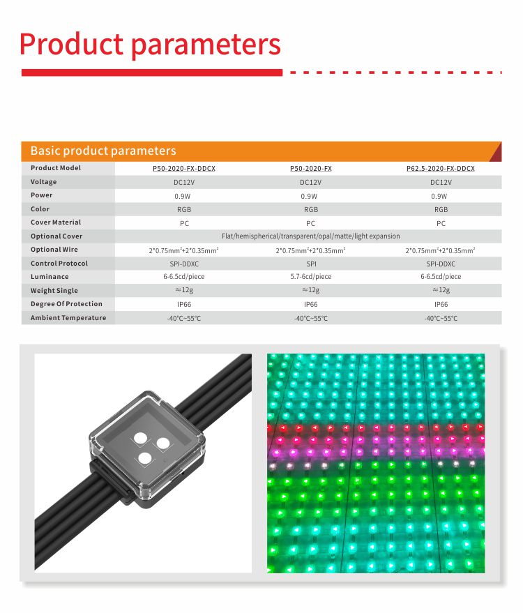 H2020-3Leds RGB LED Pixel Matrix складной для освещения фасадов СМИ