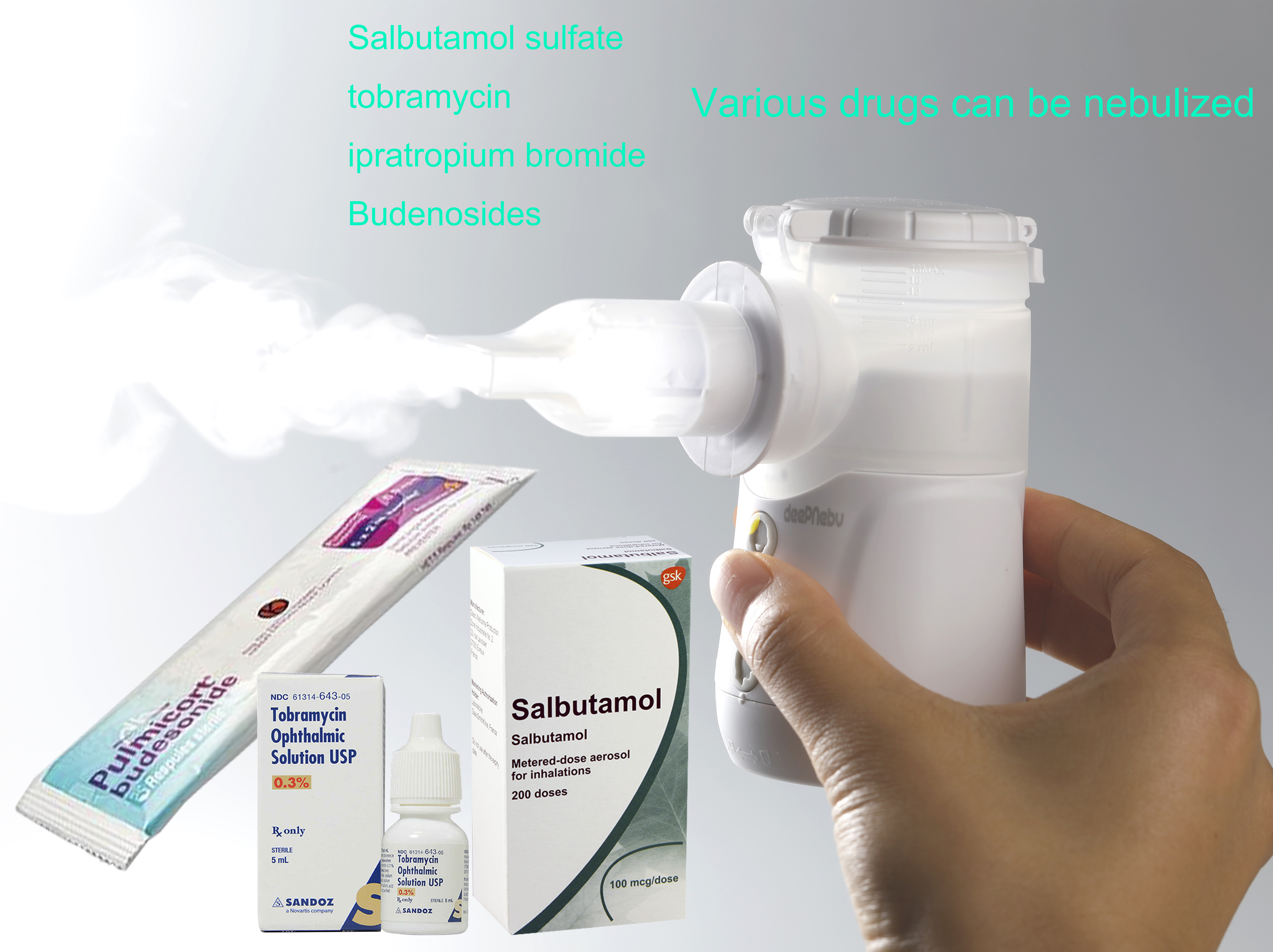Портативная машинка 3.2μm обработки Nebulizer ингалятора Multi режимов детей Handheld для кашля