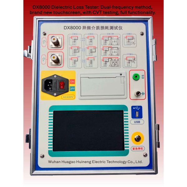 DX8000 Differential Frequency Dielectric Loss Tester with High Precision ±1% Variable Frequency 50Hz-60Hz and Multiple Testing Modes