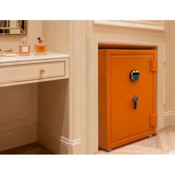 Leather-Covered Fireproof Jewelry Safe Limited Edition with Watch Winder