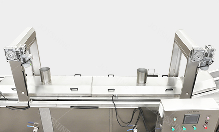 Electric Heating Continuous Conveyor Belt Donut Frying Machine with 580 KG Capacity