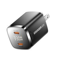 ESSAGER ES-CD45 33W GaN Charger Dual USB C PD Charger for Power Supply Adapter