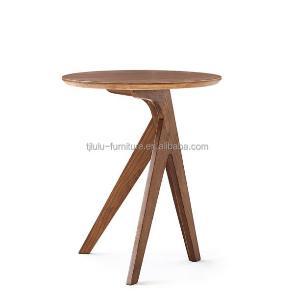 Vintage Round End Table Customized Designs for Coffee Side Table in Solid Wood Living Room Furniture