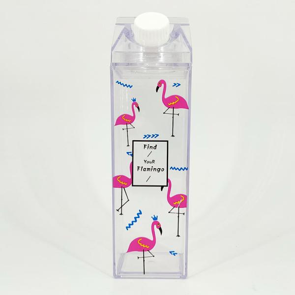 Customized Logo Acceptable 500ml 1000ml Transparent Acrylic Milk Carton Water Bottle