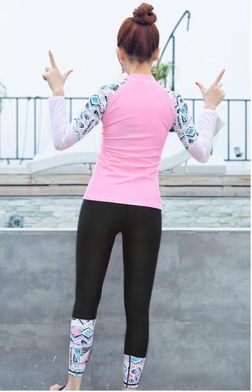 2019 UV Protection Swimming suit for women long sleeve and legs swimwear shorts pants set beach surf clothes swimsuit