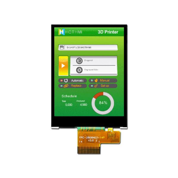 Аппаратуры 240x320 2,8" интерфейс 250cd/m2 дисплея SPI TFT