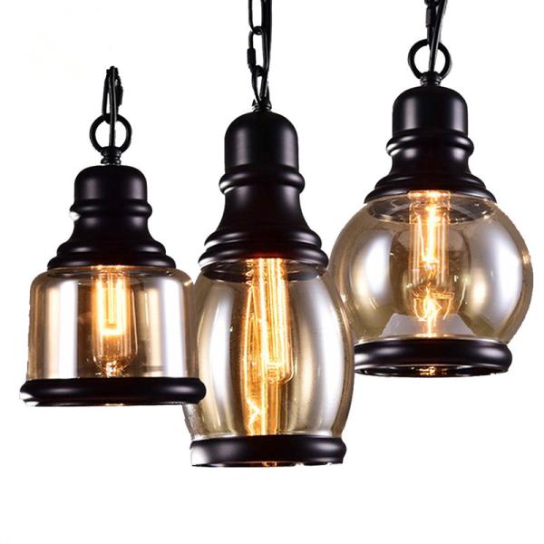 Vintage Loft Amber Glass Pendant Light Style Restaurant Bar Bed Room Glass Pendant lamp (WH-VP-79)