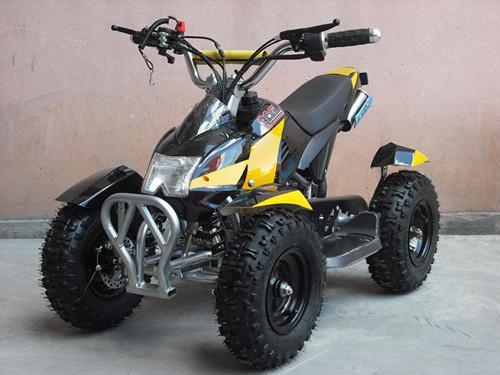 49cc ATV,2-stroke,air-cooled,single cylinder,gas:oil=25:1. Pull start+electric start