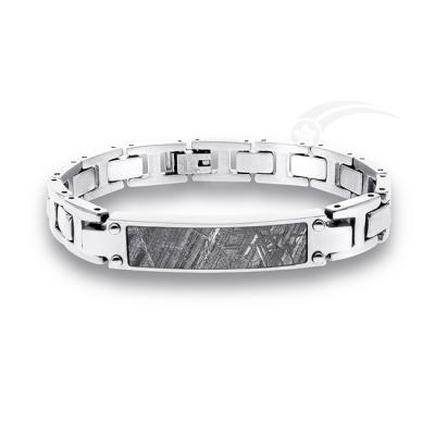Stylish Mens Meteorite Bracelet 18.5cm Stainless Steel Watch Band