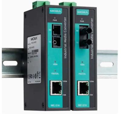 Single Mode SC Media Converter MOXA IMC-21A-S-SC-T Industrial 10/100BaseT (X) to
