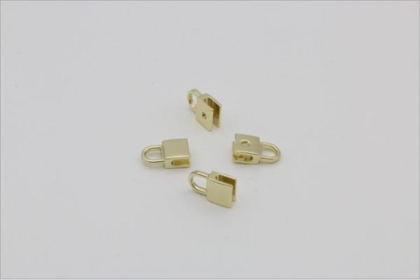 OEM design bag making accessories fashion light gold decorative metal lock parts