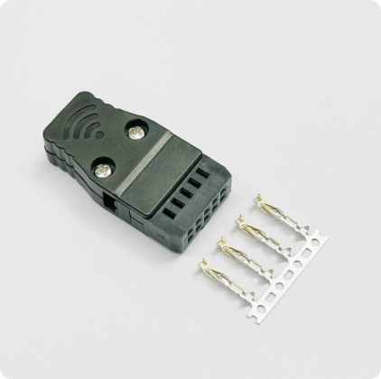 PLC Horn Plug Servo Motor Connector with 1000V Voltage Rating, Silver and Gold-plated Pins, Panel and Cable Mount Options