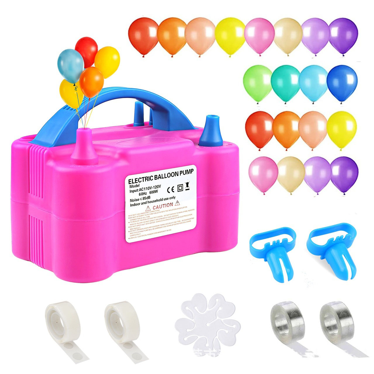 SPU Dual-Purpose Electric Air Pump Double-Layer Balloon Inflator PP Material Portable Automatic for Wedding Room Decorations