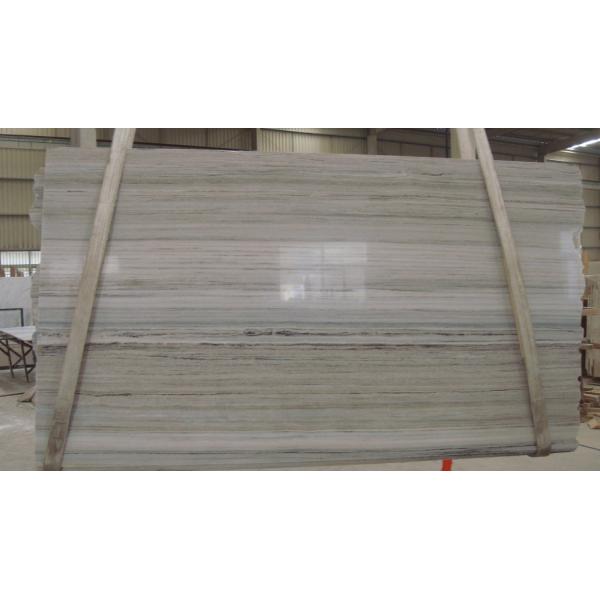 White Wooden Vein Grey Marble Stone Countertops 2cm Thickness Big Slab
