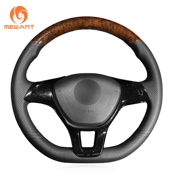 Hand Sewing Steering Wheel Cover Wrap for Golf 7 Sportsvan SV Polo 5 6 Jetta UP 2013-2021