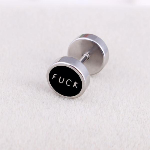 Hot sale stainless steel bad girl typeface stud earrings for women