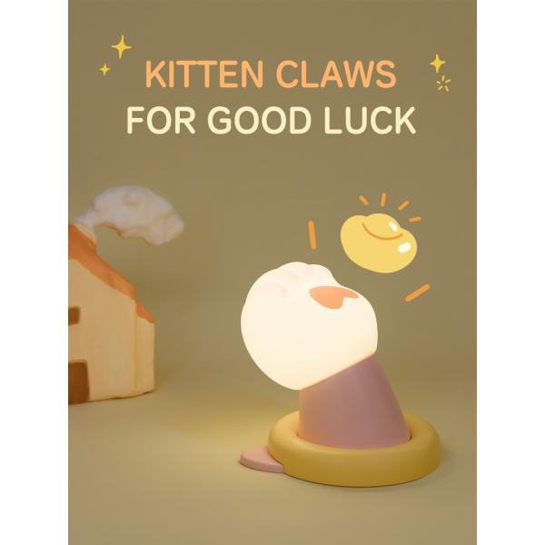 Factory Cute Sleeping Control CAT PAW USB Bedroom Lamps Silicone Lamp Rechargeable Touch Light Silicone Night Light