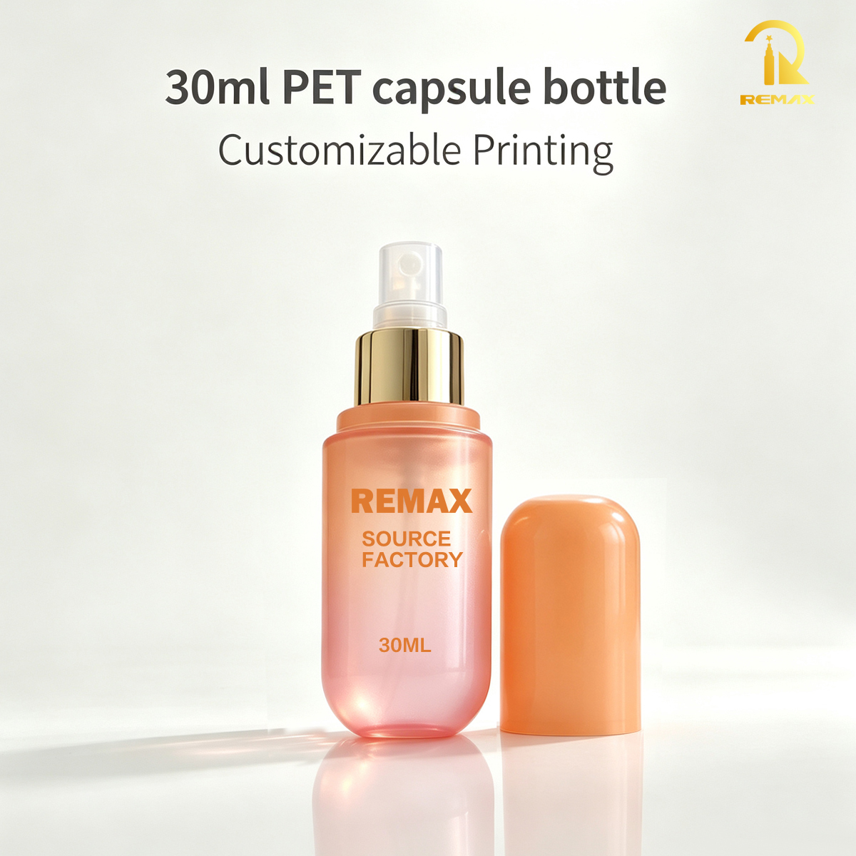 30ml Luxury Capsule Shaped Transparent Cosmetic Bottle for Serum and Skincare Formulas