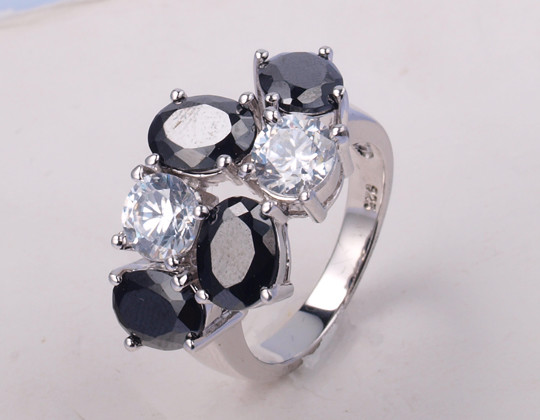 925 Sterling Silver Irregular Shape White Agate Rings For Women Sterling Silver Rings With Stones