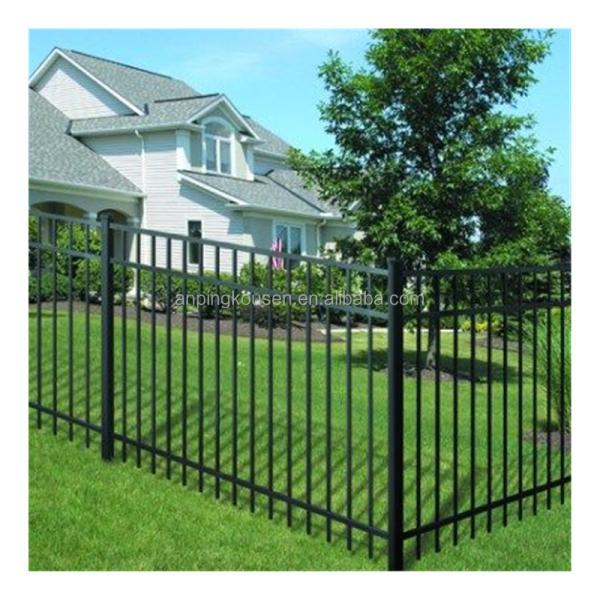 6ftx8ft Black Metal Garden Fences Powder Coated Galvanized Steel Anti Rust Affordable