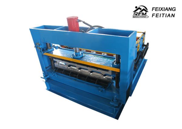 Blue Roofing Sheet Crimping Machine , Automatic Curving Roll Forming Machine