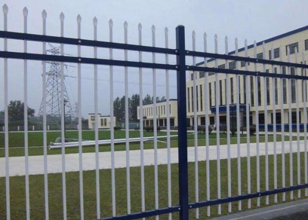 Square Tube Outdoor Security Fencing Heat Treated , Steel Picket Fence Panel