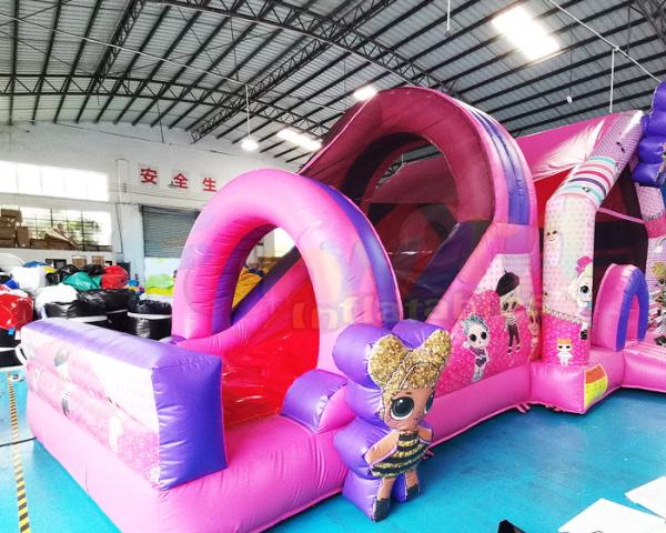 da boneca combinado comercial do campo de jogos da casa do salto do PVC 1000D castelo Bouncy