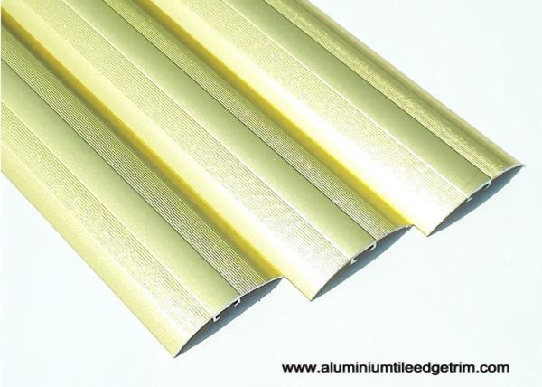 Luxury Sand Gold Aluminium Floor Trims / Metal Floor Transitions Curved Shaped