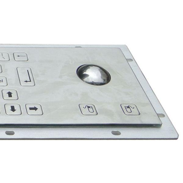 Waterproof Kiosk Or Industrial Computer Keyboard With Flat Keys And Trackball