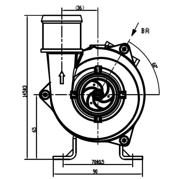 OWP-BL43-450T EWP 24VDC 250W Nommée 6000L/H Pour le système de gestion de la batterie du véhicule électrique et la circulation de liquide refroidi et de glycol