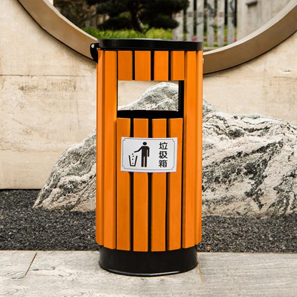 Metal Outdoor Black Garbage Bin Innovative Trash Bin For Waste Disposal